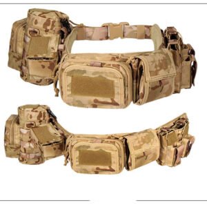Army Fan Camouflage Multifunctional Tactical Pockets Men And Women Sports Fishing Pockets Outdoor Sports Mountaineering Cycling Bag – Desert camouflage, 5accessory packs for the belt