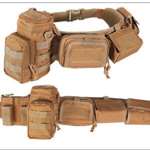 Army Fan Camouflage Multifunctional Tactical Pockets Men And Women Sports Fishing Pockets Outdoor Sports Mountaineering Cycling Bag – Mud color, 5accessory packs for the belt