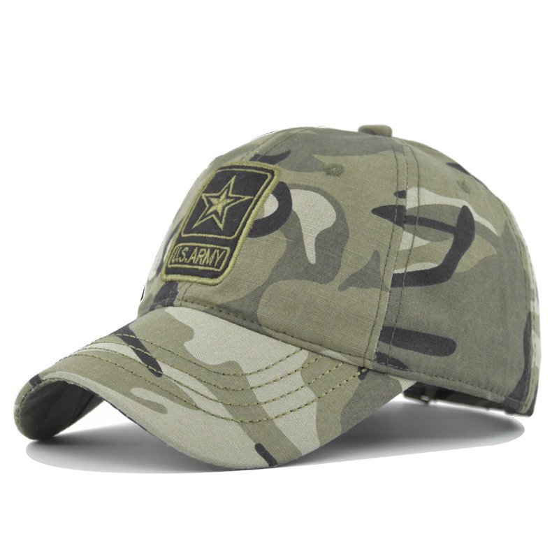Men'S Camouflage Baseball Cap U.S.Army Embroidered Pentagram Cap Spring And Autumn Canvas Sun Hat - Image 4