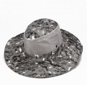 Spring And Summer Windproof Sunshade Outdoor Leisure Hat Breathable Sandal Hat Sunscreen Big Edge Male And Female Hat Camouflage Hat – Digital grey