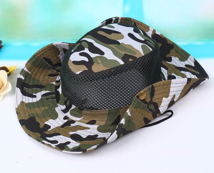 Spring And Summer Windproof Sunshade Outdoor Leisure Hat Breathable Sandal Hat Sunscreen Big Edge Male And Female Hat Camouflage Hat - Image 2