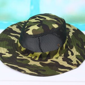 Spring And Summer Windproof Sunshade Outdoor Leisure Hat Breathable Sandal Hat Sunscreen Big Edge Male And Female Hat Camouflage Hat – Camouflage Net Army Green