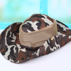 Spring And Summer Windproof Sunshade Outdoor Leisure Hat Breathable Sandal Hat Sunscreen Big Edge Male And Female Hat Camouflage Hat – Camouflage net natural yellow