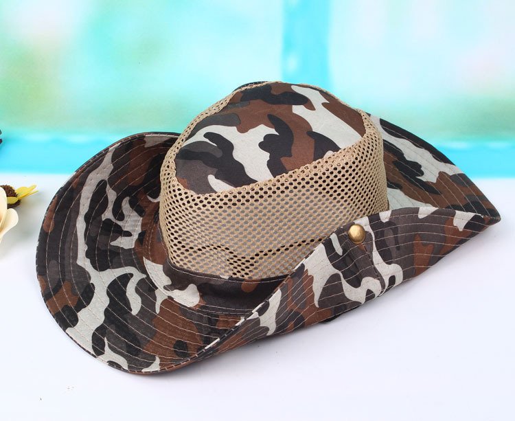 Spring And Summer Windproof Sunshade Outdoor Leisure Hat Breathable Sandal Hat Sunscreen Big Edge Male And Female Hat Camouflage Hat - Image 5
