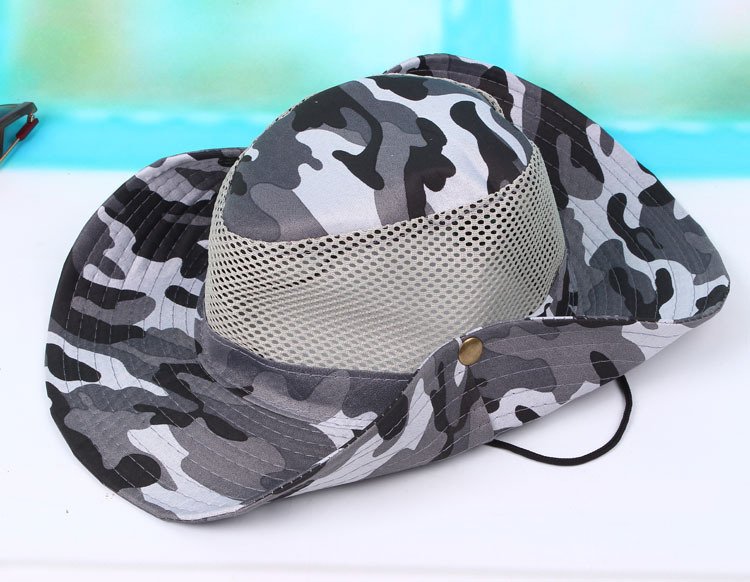 Spring And Summer Windproof Sunshade Outdoor Leisure Hat Breathable Sandal Hat Sunscreen Big Edge Male And Female Hat Camouflage Hat - Image 6