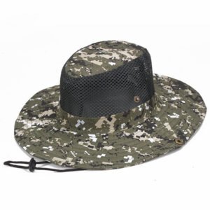 Spring And Summer Windproof Sunshade Outdoor Leisure Hat Breathable Sandal Hat Sunscreen Big Edge Male And Female Hat Camouflage Hat – Digital Army Green