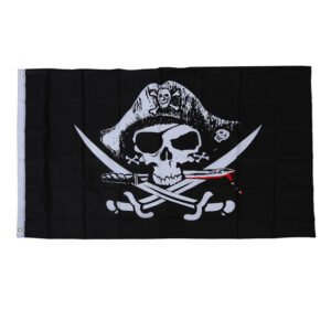 90 150cm Pirate Flag No 4 Skull Flag – Black