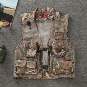 Summer Outdoor Men’S Camouflage Mesh Vest Photography Vest Quick-Drying Vest – Shallow Big Tree, M