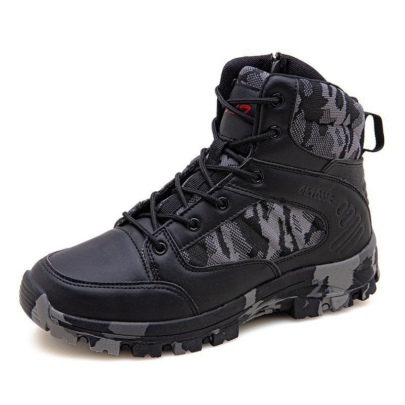 New Style Korean Fashion Casual Shoes Sports Wind high-top Camouflage Hiking Boots - Image 3