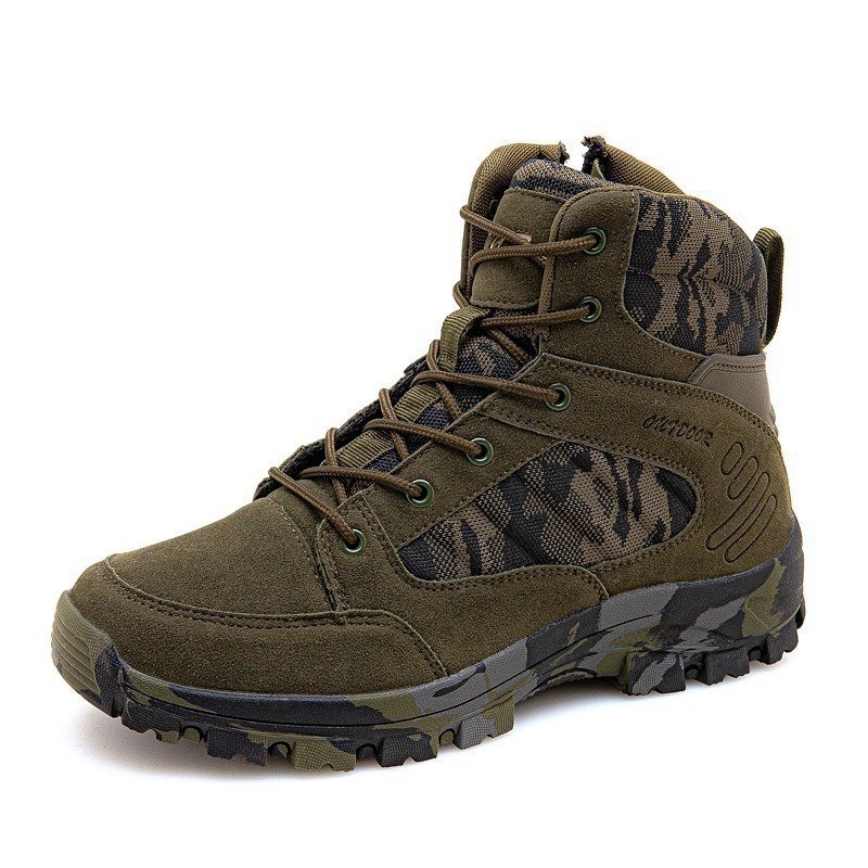 New Style Korean Fashion Casual Shoes Sports Wind high-top Camouflage Hiking Boots - Image 5