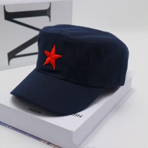 BaseballCap Flat Top Male Red Army Ap – Navy, Adjustable