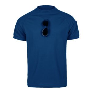 Round Neck Short Sleeve Military Fan Plus Size Tactical T-shirt – Dark Blue, M