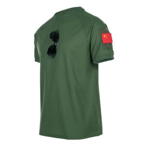 Round Neck Short Sleeve Military Fan Plus Size Tactical T-shirt – Green, M