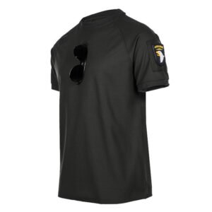 Round Neck Short Sleeve Military Fan Plus Size Tactical T-shirt – Black, S