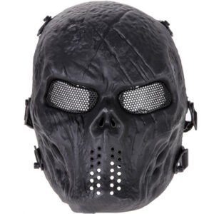 Skull Mask Tactics Outdoor Full Face Mask Field Shield Mask – Black, All size