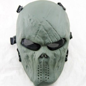 Skull Mask Tactics Outdoor Full Face Mask Field Shield Mask – Green, All size