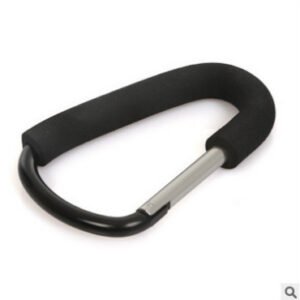 360 Degree Rotation High Quality Nylon Velcro Baby Carriage Hook Aluminum Carabiner Baby Carriage Accessories – 10x16cm