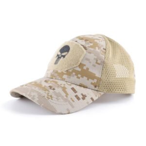 Skull Camouflage BaseballCap Tactical Army Fan Outdoor Sports Hat Velcro Hat Sunshade Hat Mesh Hat – G