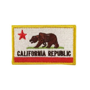 A Large Number Of US State Flag California CALIFORNIAREPUBLIC Embroidery Velcro Armband Cloth Stickers – A, 8X5CM