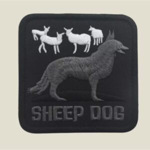 Shepherd Dog Pattern Exquisitely Embroidered Velcro Armband Sticker – C