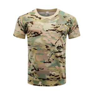 Camouflage Short-Sleeved Men’s And Women’s Sports Round Neck Breathable T-Shirt