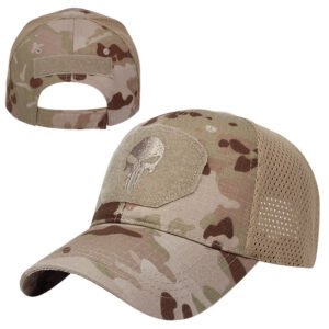Skull Camouflage BaseballCap Tactical Army Fan Outdoor Sports Hat Velcro Hat Sunshade Hat Mesh Hat – N