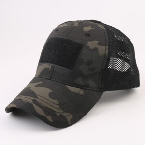 Skull Camouflage BaseballCap Tactical Army Fan Outdoor Sports Hat Velcro Hat Sunshade Hat Mesh Hat – P