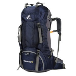 60L Backpack Hiking Backpack Mountaineering Bag – Dark blue