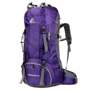 60L Backpack Hiking Backpack Mountaineering Bag – Purple