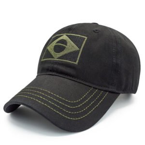 Brazil flag baseball cap – Black