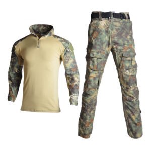 Black python pattern camouflage frog suit tactical suit – Green Python, XL