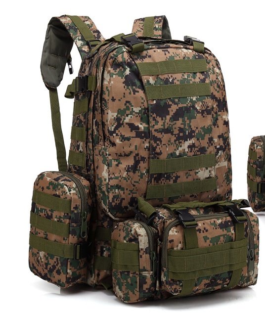 Men's Travel Backpack Oxford Cloth Outdoors Backpack Army Camouflage Tactics Double Shoulder Bag Mountaineering Large Combination Backpack - Image 9
