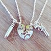 Heart-shaped Partners In Crime Bullet Pistol Crime Partner Necklace - Image 10