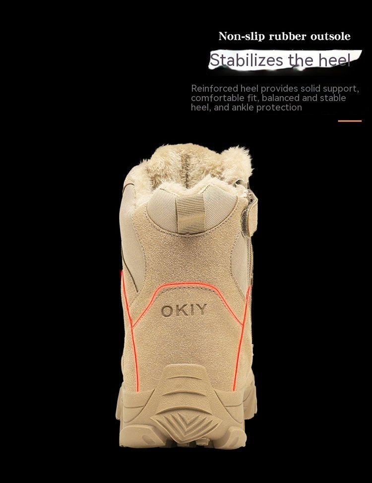 Men's Export Winter Camping Combat Military Fleece-lined Warm Snow Outdoor Climbing Boots Training Shoes - Image 10