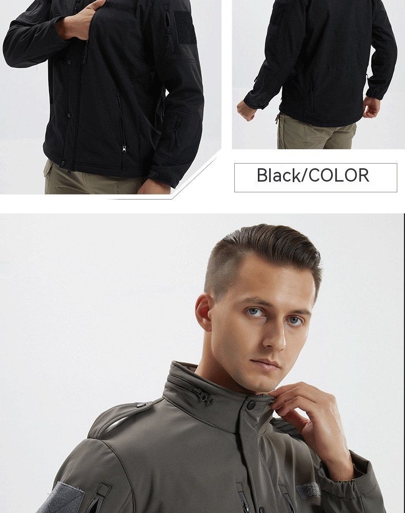 Men's Fleece Jacket Camouflage Waterproof Soft Shell Jacket - Image 10