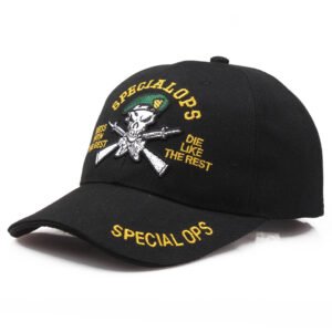 Skull pattern casual baseball cap sports hat – Black, Adjustable