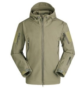 Shark skin soft shell men’s sport camouflage suit – green, S