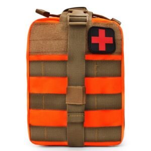 Tactical First Aid Kit Waist Bag Emergency Travel Survival Rescue Handbag Waterproof Camping First Aid Pouch Patch Bag – Orange, 21×15×11cm