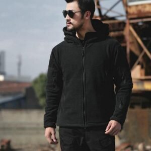 Outdoor tactical Warm Fleece Jacket – Black, S