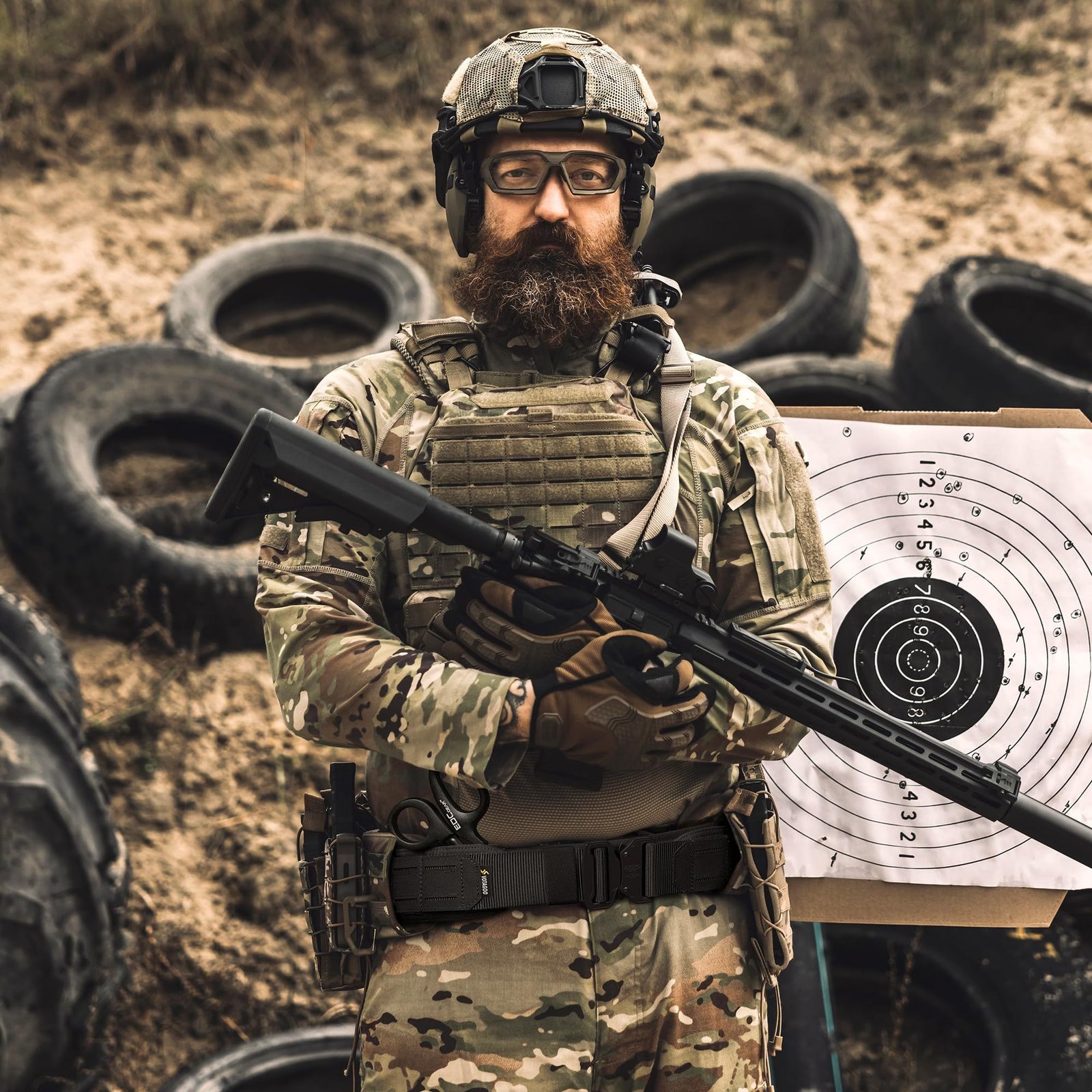 Tactical Belt Molle Belt With Quick Release Buckle Heavy Duty Gun Belt With Anti-slip Pad - Image 6