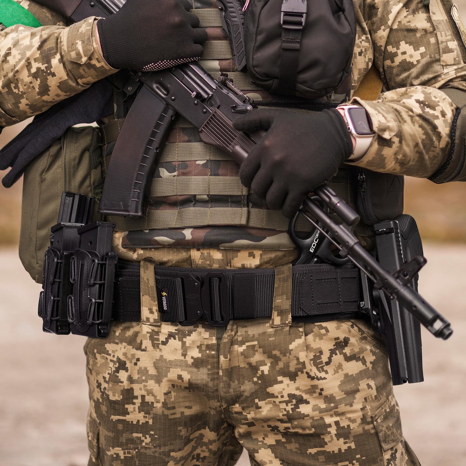 Tactical Belt Molle Belt With Quick Release Buckle Heavy Duty Gun Belt With Anti-slip Pad - Image 7