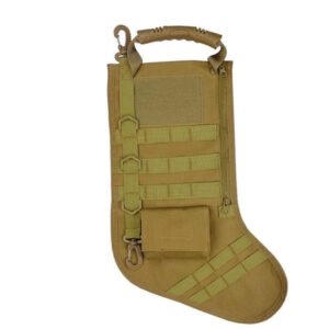 Tactical Christmas Stockings Bag Military Hanging Ornament Outdoor Sports – Khaki