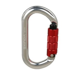 Rock Climbing Carabiner O-shaped Thread Lock – Automatic silver RED