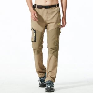 Removable Men’s Quick-drying Trousers – Khaki, 2XL