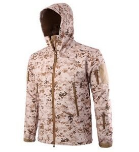 Shark skin soft shell men’s sport camouflage suit – Desert digital, XL