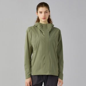 Autumn Winter Wool Lined Warm Soft Shell Jacket Windproof Safety Reflective Tape Breathable – Dark Fog Green, S