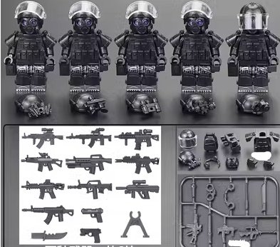 Chinese Building Blocks Military Gas Special Police Special Forces Doll - Image 6
