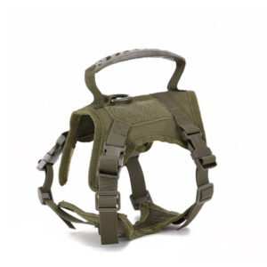 Tactical Cat Harness Small Dog Collar Adjustable 600D Nylon – GreenHarness