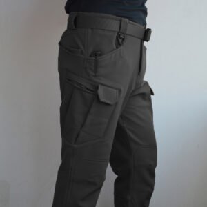 Autumn And Winter Outdoor Fleece-lined Tactical Pants Men – Black, XXL