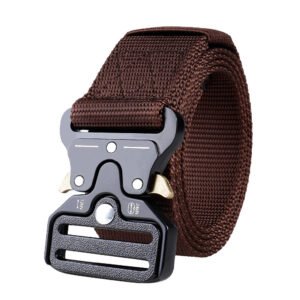 Tactical Belt Military Fan Casual Buckle Belt – Brown, 125cm